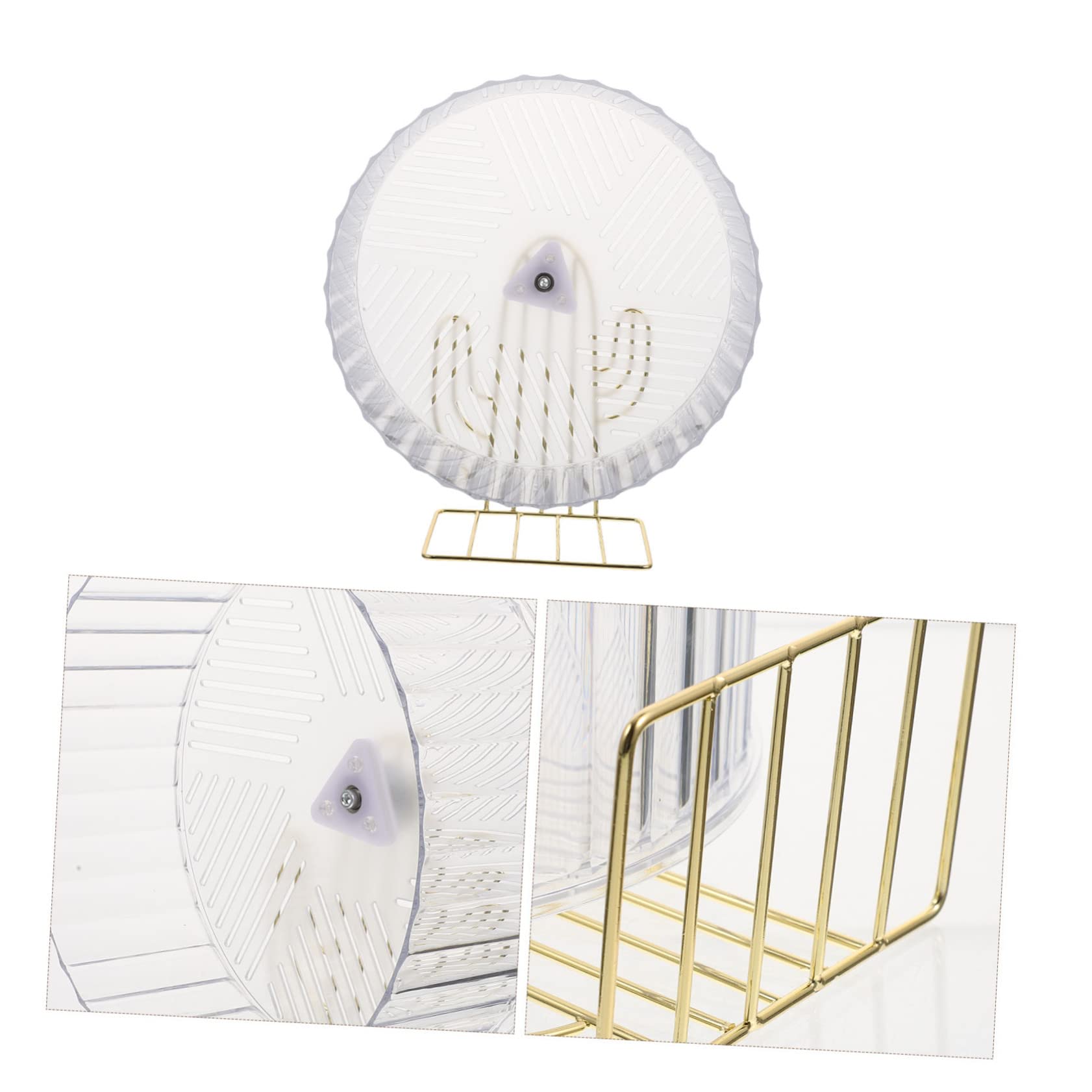 Sosoport Roue D’Exercice pour Chinchilla et Hérisson, Roue Silencieuse Support, Base Stable en Plastique et Alliage, pour Cage D’Animal