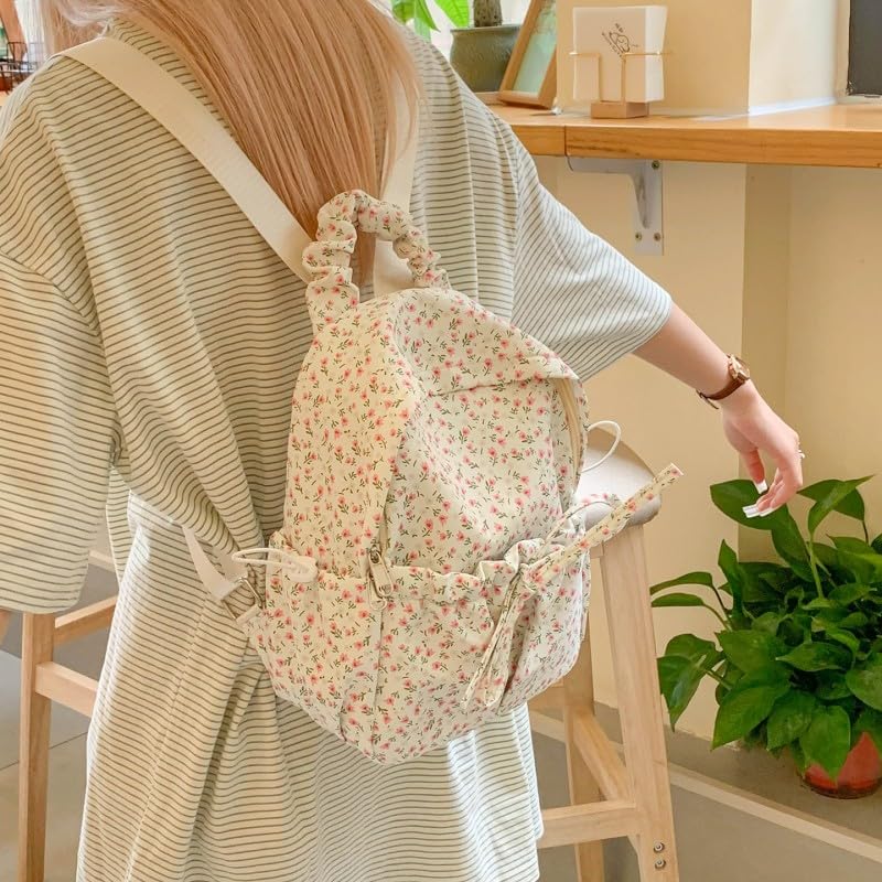 Floral Printed Kawaii Backpack Fashion Casual Travel Daypack for (Pink)2