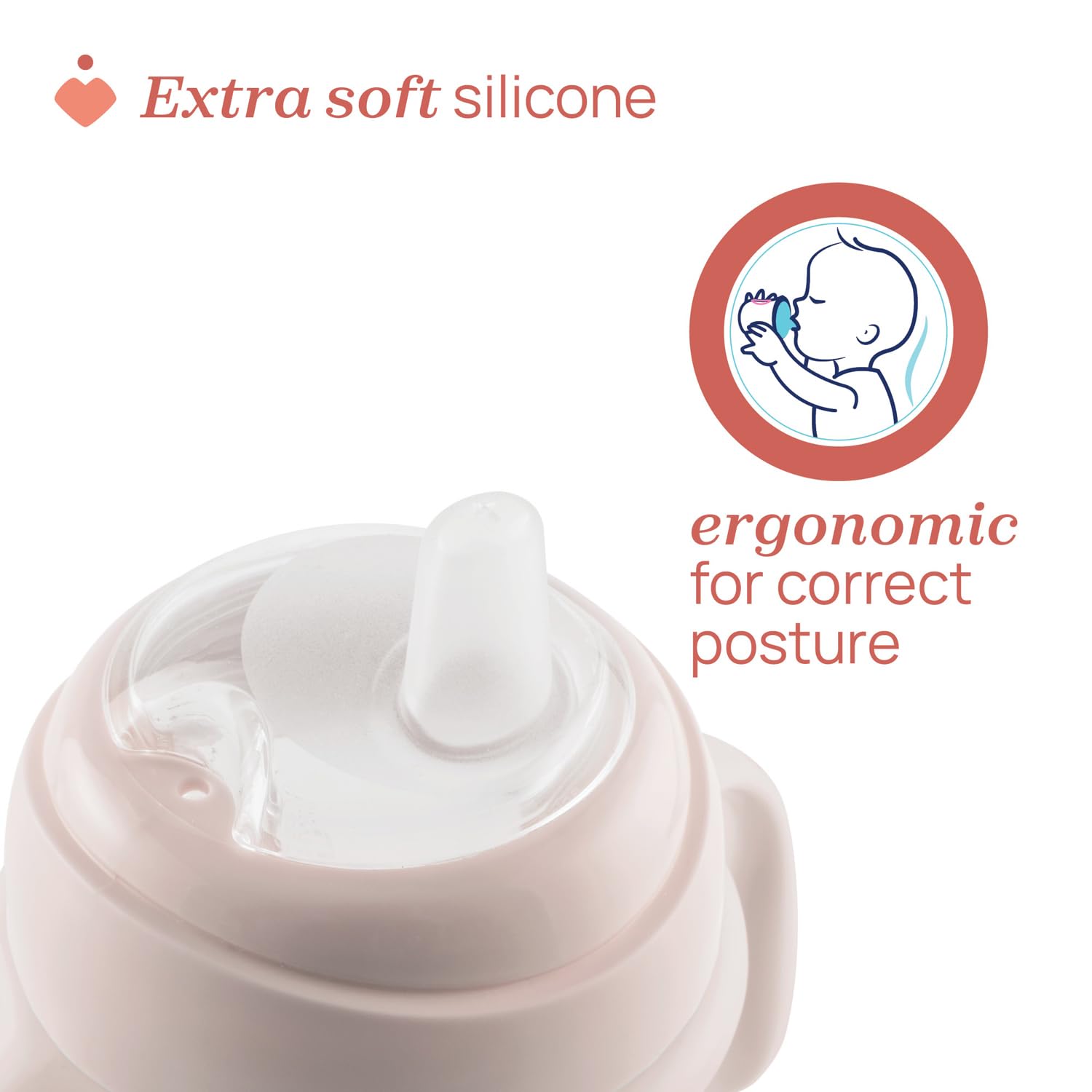 Chicco Transition Cup Coupe anti-goutte pour bébé 200ml, 1 tasse à biberon 4 mois et plus pour apprendre à boire, avec bec ergonomique en silicone, double valve anti-antiolique, sans BPA - Rose