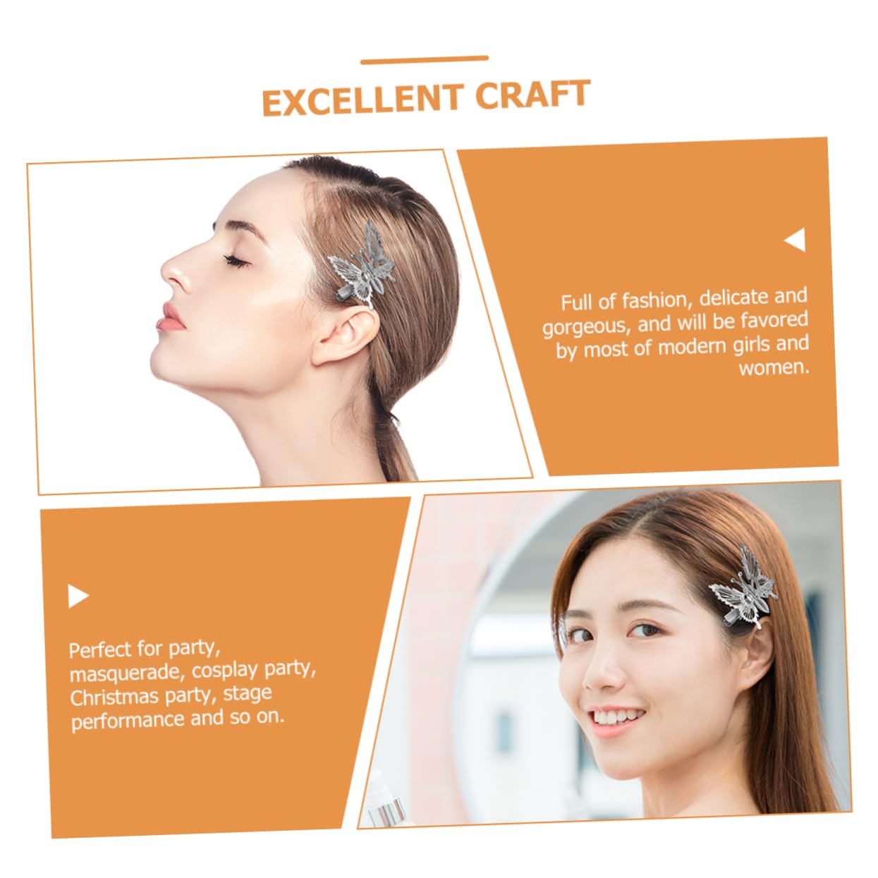 MAGICLULU 48 Piezas pasador de pelo de de metal Pinza de pelo metálica clips para tiara pasadores de pelo accesorios para el cabello para mujeres pinzas para el pelo mariposas