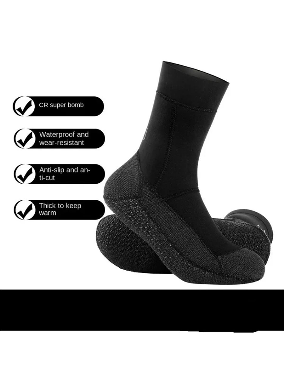 Wasserdichte Socken Wasserdichte Socken, verdickt, warm, verschleißfest, wasserdicht, rutschfest, kältebeständig, superelastisch FüR Wie Laufen