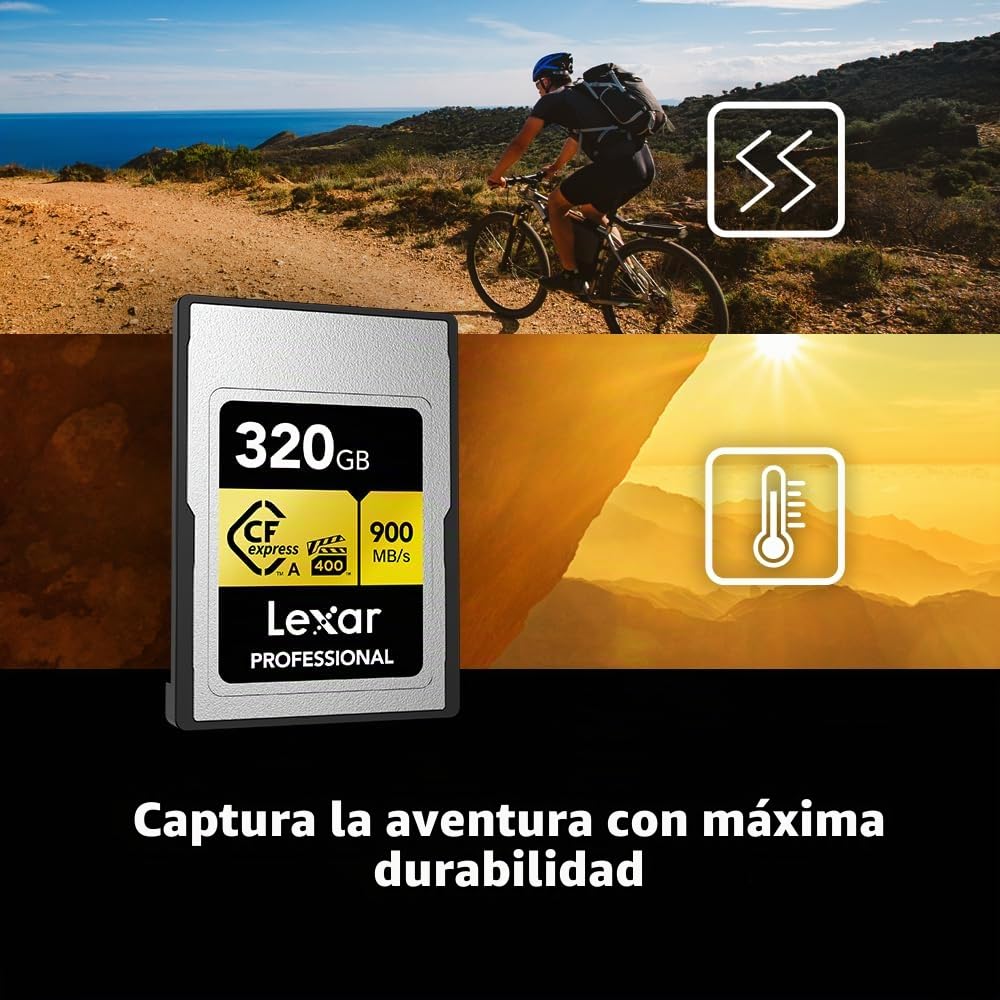 Lexar Tarjeta Profesional CFexpress de 320 GB Tipo A de 900 MB/s Gold Series