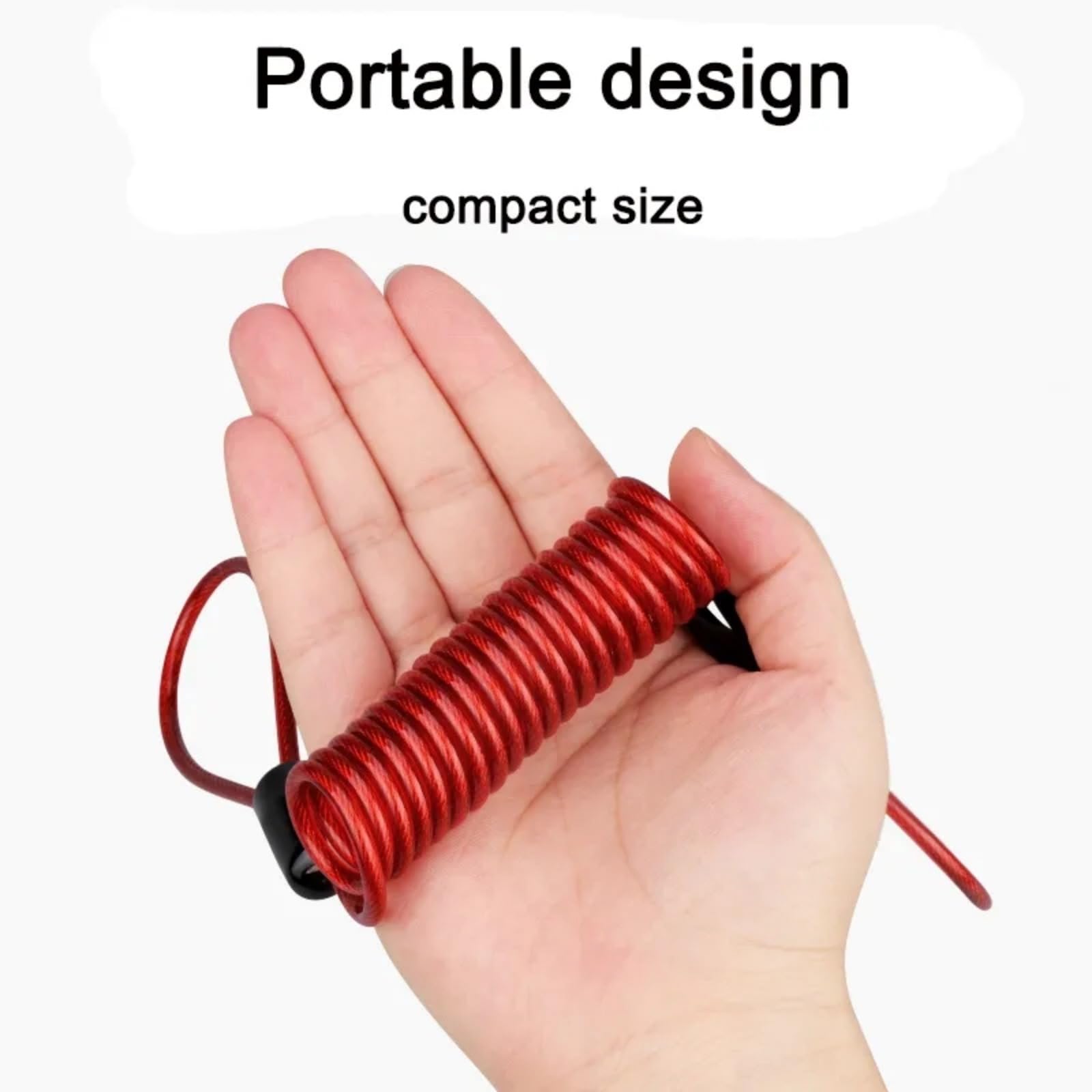 YSJJZRL 1.5M Multi Function PVC Anti-Theft Bicycle Disc Brake Lock Reminder Coil Cable Warning Rope (Yellow)