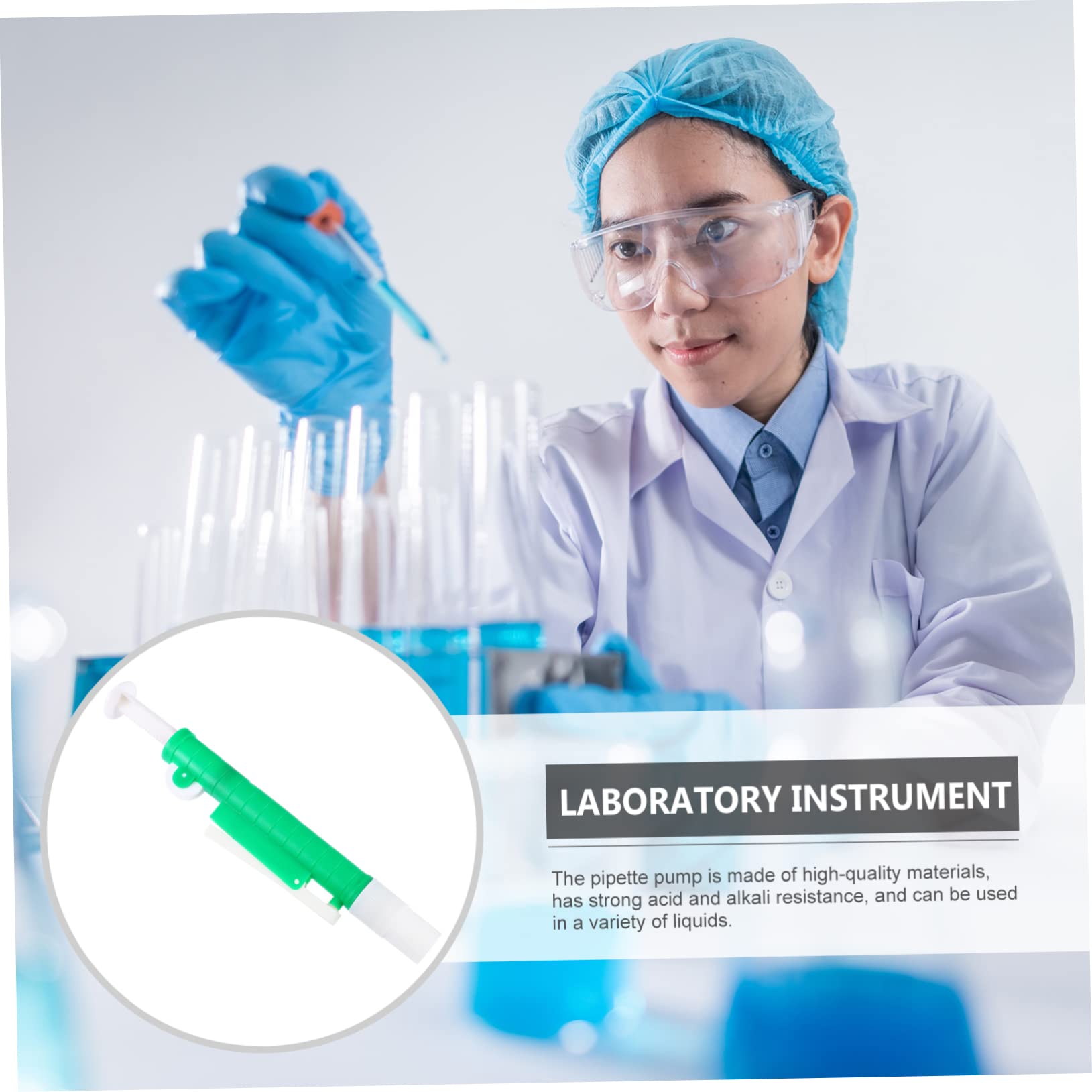 SOLUSTRE Pompa Preciso Riempimento Verde Laboratorio 10ml in Pipette da Pp e per Rapido Dosaggio per Uso Scientifico e Alimentare