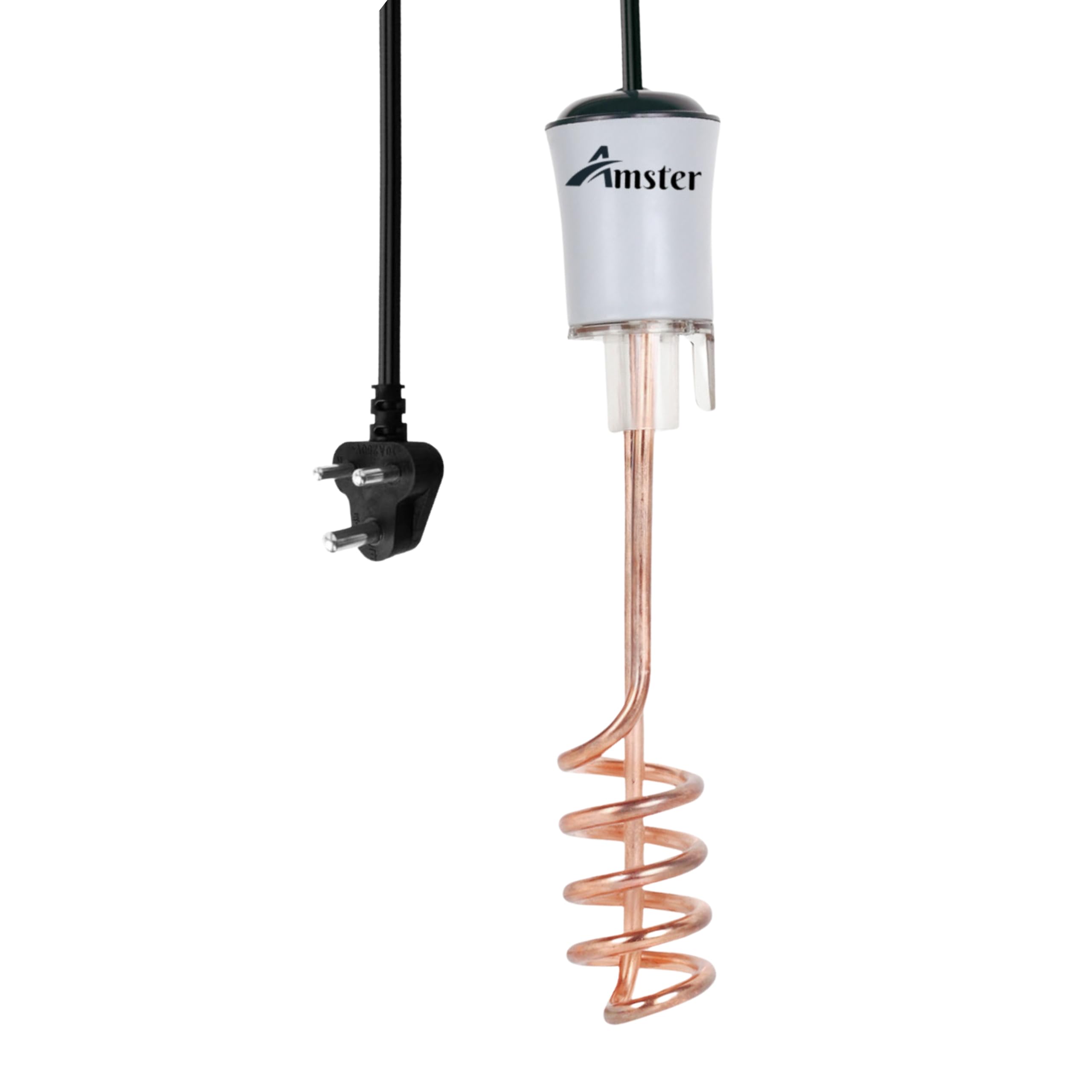 Amster Swift 1500W Immersion Water Heater Rod : Rapid Heating, 55-Inch ISI Marked Power Cord, Certified Safety, Advanced Technology, Copper Heating Element, Heat resistant Handle