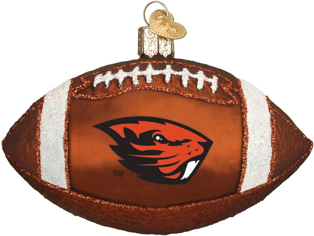 Old World Christmas Ornaments: Oregon State Football Glass Blown Ornaments for Christmas Tree