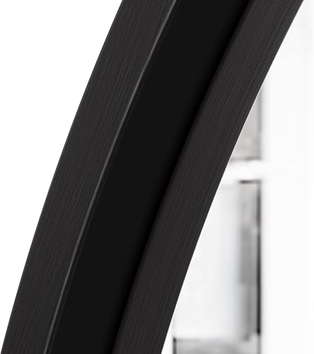 Miniatura 5 de SUPPNEED Espejo ovalado, espejo de baño ovalado de 15.7 x 59 pulgadas, espejo de marco de metal, espejo de tocador negro para sala de estar, baño,