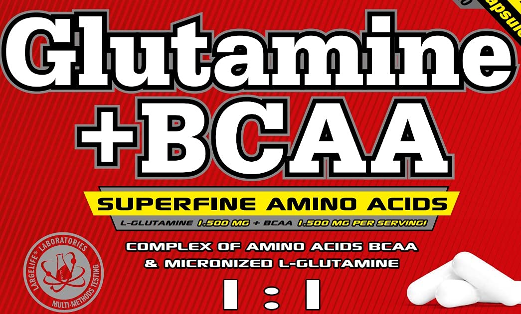 AMIX - Bcaa Glutamina - 360 Cápsulas - Complemento Alimenticio de Bcaa en Cápsulas - Reduce el Catabolismo Muscular - Ideal para Deportistas - Aminoácidos Ramificados