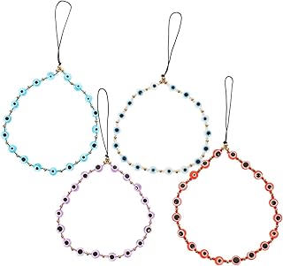 Obuyke 4 Peças Cordões De Contas Telefones Com Contas Charme De Telefone Celular Charme De Celular Corrente De Celular Acessórios Para Telefone Celular Alça De Telefone Móvel Pingente De