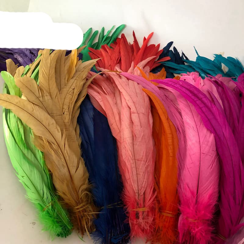 100 sztuk 30-35 cm/12-14 cali Pomarańczowe pióro koguta ogon kogut pióro pióro kogut puch ogon kurzy-różowy, 100 szt