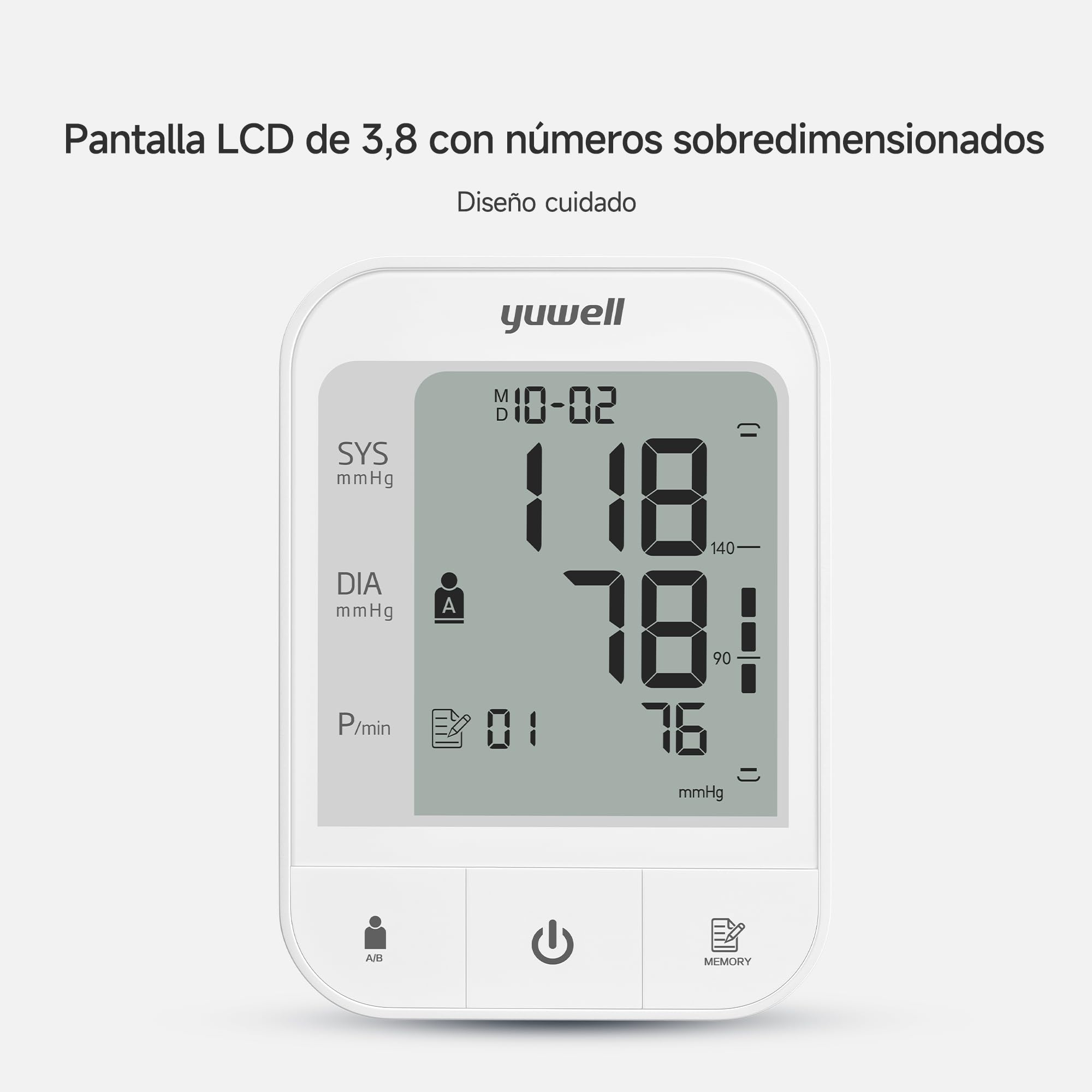 yuwell Blood Pressure Monitor YE670A, Extra Large Upper Arm Cuff, Digital BP Machine &Pulse Rate Monitoring with Voice Broadcasting Function (YE670A)