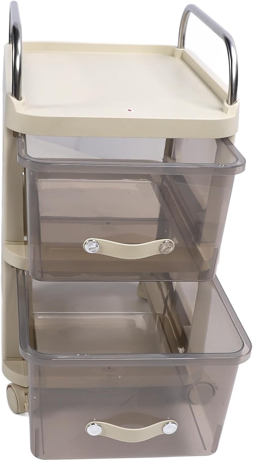 Rolling Drawer Cabinet, Large Rolling Drawer Cabinet, Rolling Storage Organizer with Drawers Capacity Rolling Utility Cart with Wheel Mobile Utility Cart for Office Bedroom (2