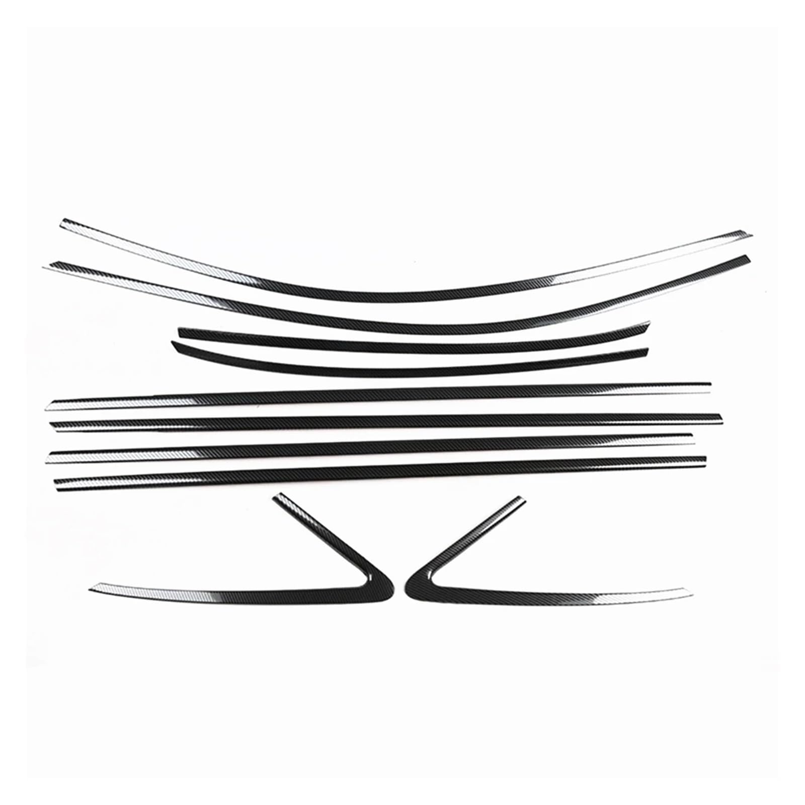 for 2015-2020 A3 S3 Sedan Car Exterior Window Trim Decoration Sticker Tape Steel Waterproof Seal Strip Outer Window Weatherstrip(Carbon Fiber Black)