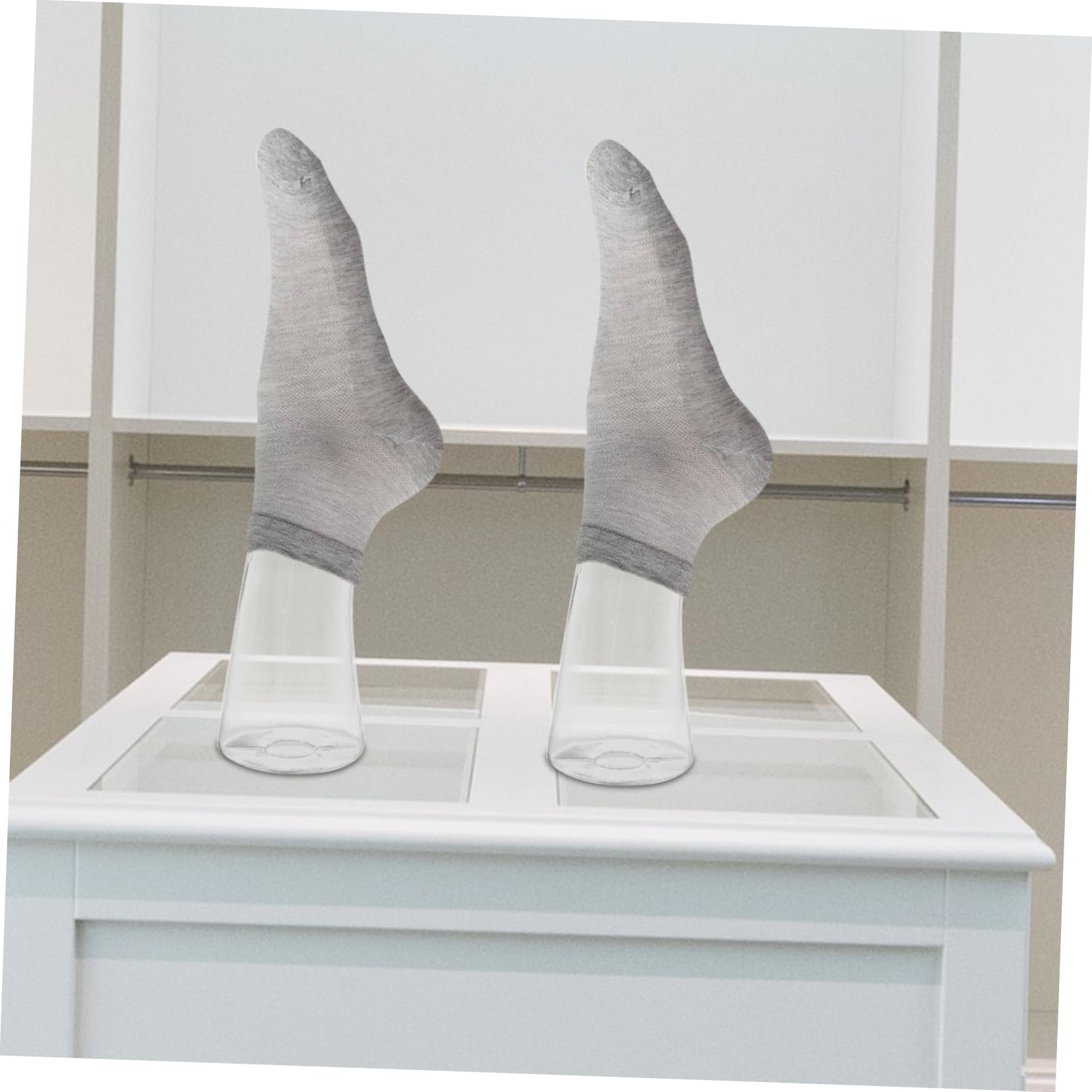 CHILDWEET 2pcs Foot Mannequin Props Female Shoes Anklet Display Chain Ankle Display Mannequin Foot Sock Model Foot Sock Form Short Stocking Mannequin Feet Filler Transparent Polyethylene (