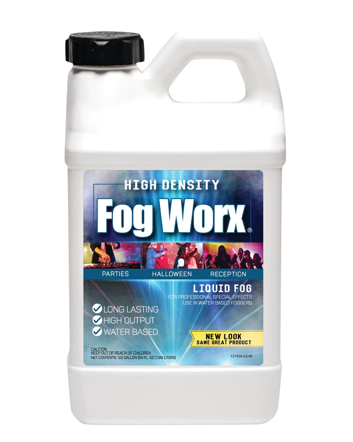 FogWorx Extreme High Density Fog Juice - Long Lasting, High Output, Water Based Fog Machine Fluid - Half Gallon, 64oz