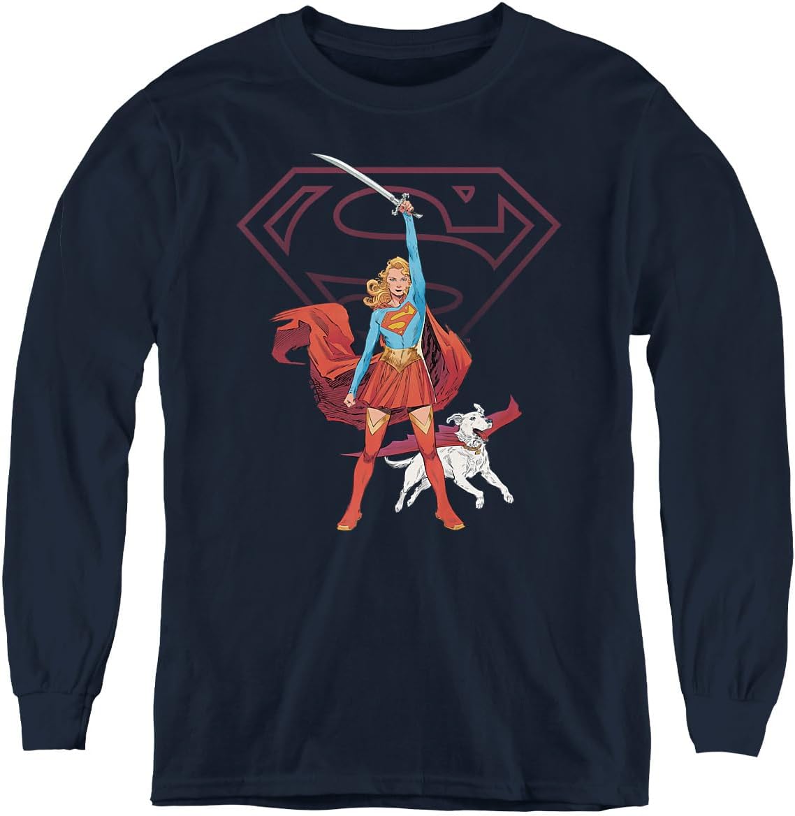Popfunk Supergirl Woman of Tomorrow Sword Youth Long Sleeve T Shirt