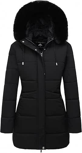 MOERDENG Women's Winter Puffer Coat Thicken Fleece Lined Down Jacket