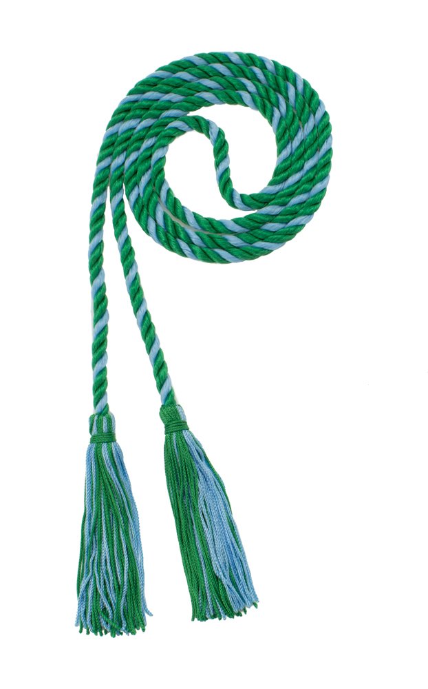 Tassel Depot Graduation Honor Cord - Kelly/Light Blue - Every School Color Available - Made In Usa