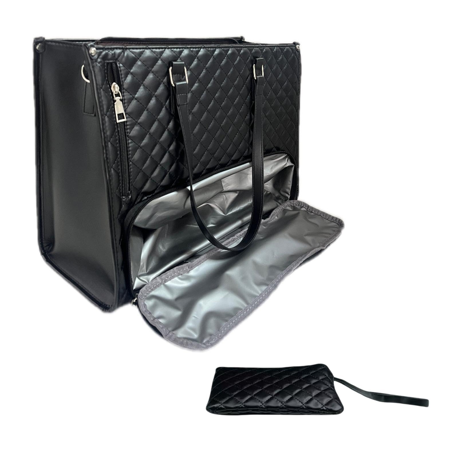 Milageto Women Tote Bag, Business Bag, per Office da Picnic di Collage, Nero