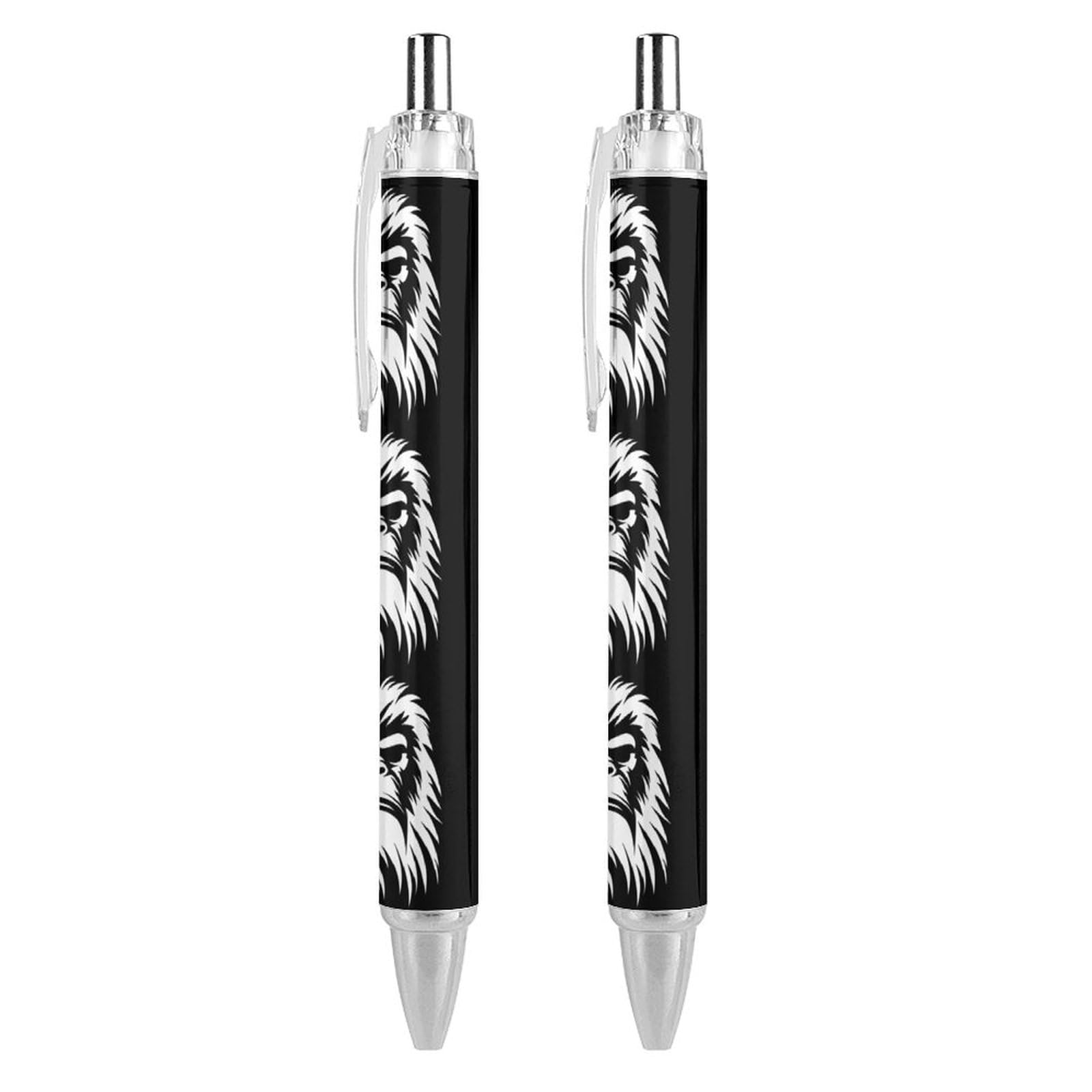 Bigfoot Sasquatch Face Retractable Ballpoint Pen 0.5mm Ball Pens Smooth Writing with Comfortable Grip Office Desk Supplies
