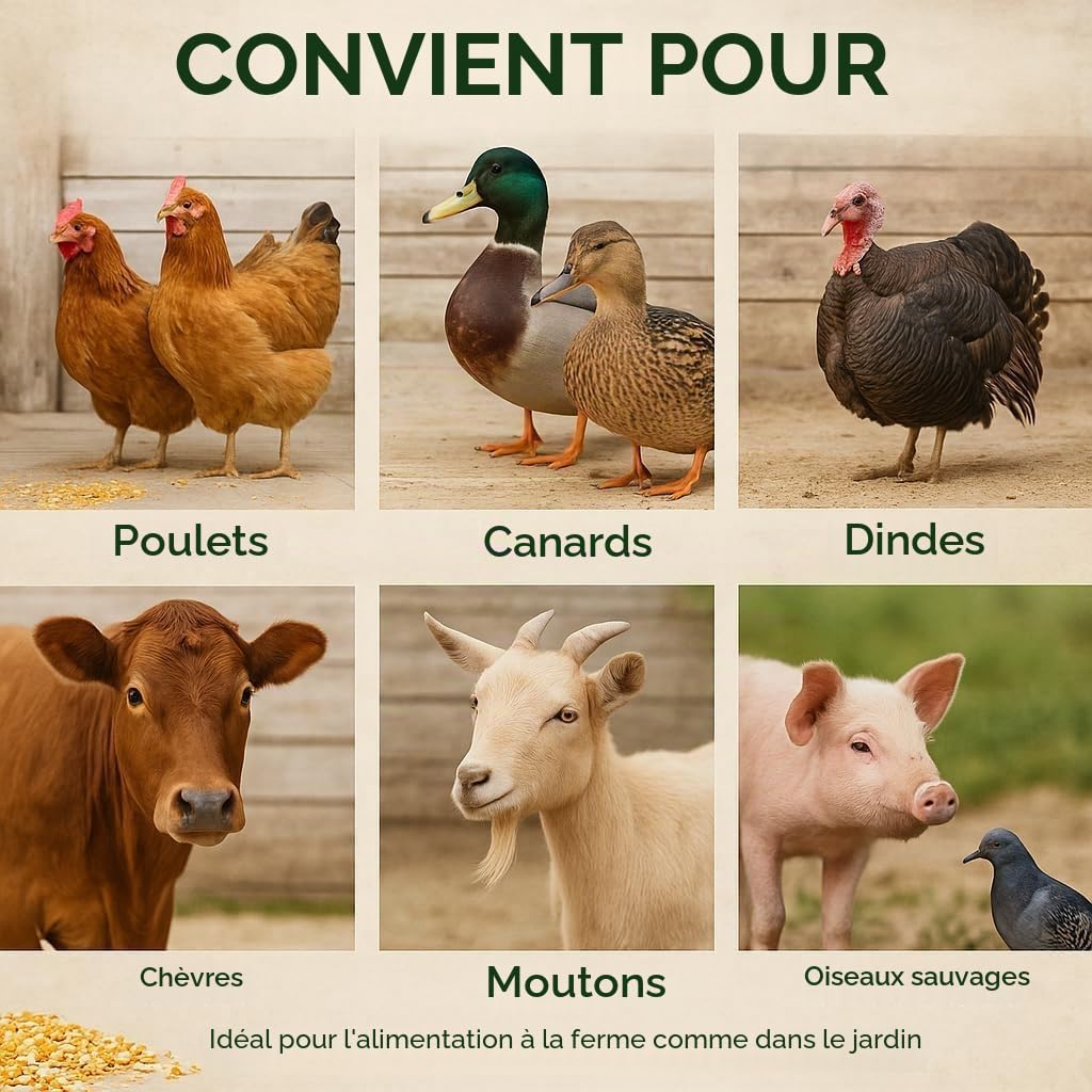 GiDeli Maïs fourrage jaune 15 kg – Grains de maïs cassés de qualité alimentaire – Nourriture pour poules, canards, chevaux et pigeons
