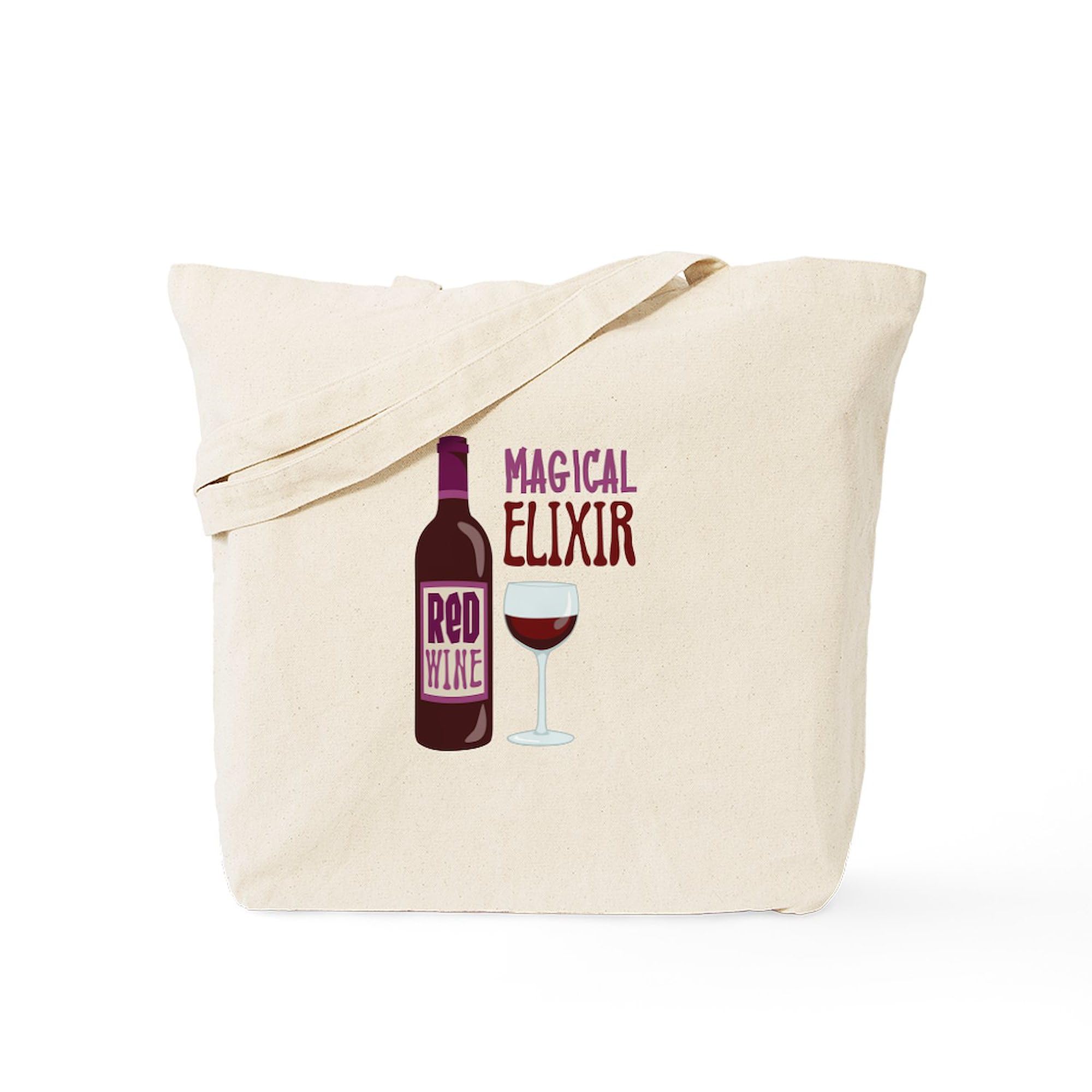 CafePress Red WINE MAGICAL ELIXIR Tote Bag Natural Canvas Tote Bag, Cloth Shopping Bag