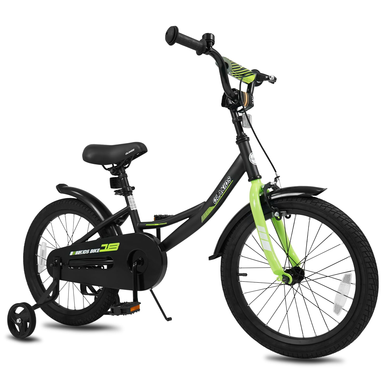 Olakids Kids Bike, 12 14 16 18 Inch BMX Style Toddlers Bicycle with Training Wheels Adjustable Seat Handlebar Coaster Brake Handbrake for Boys Girls