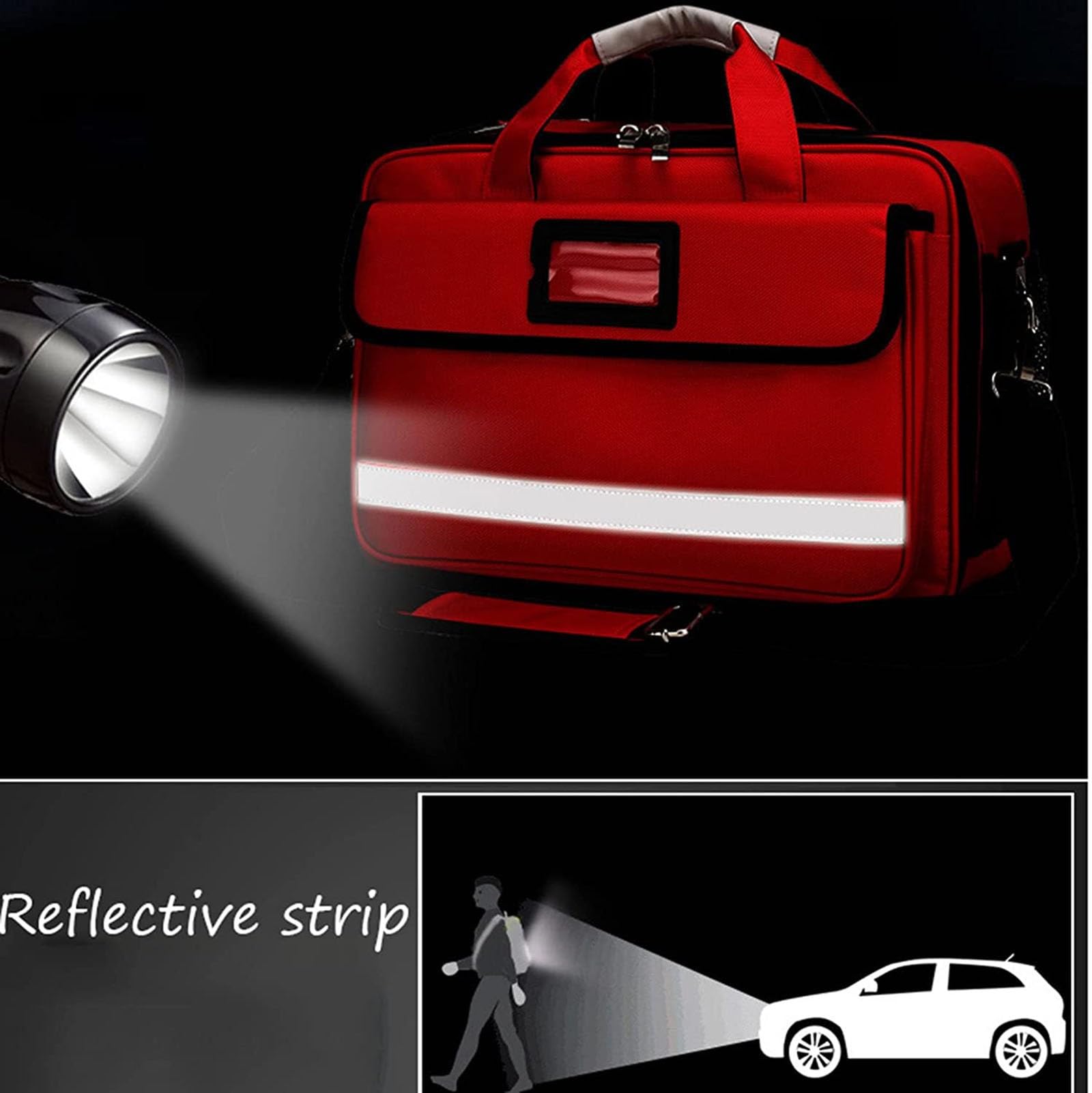 Mochila Medica Bolsa Emergencias Vacia, Bolsa de Primeros Auxilios con múltiples Compartimentos para EMT, paramédicos, Kit de Suministros médicos y de Emergencia (Color : B)
