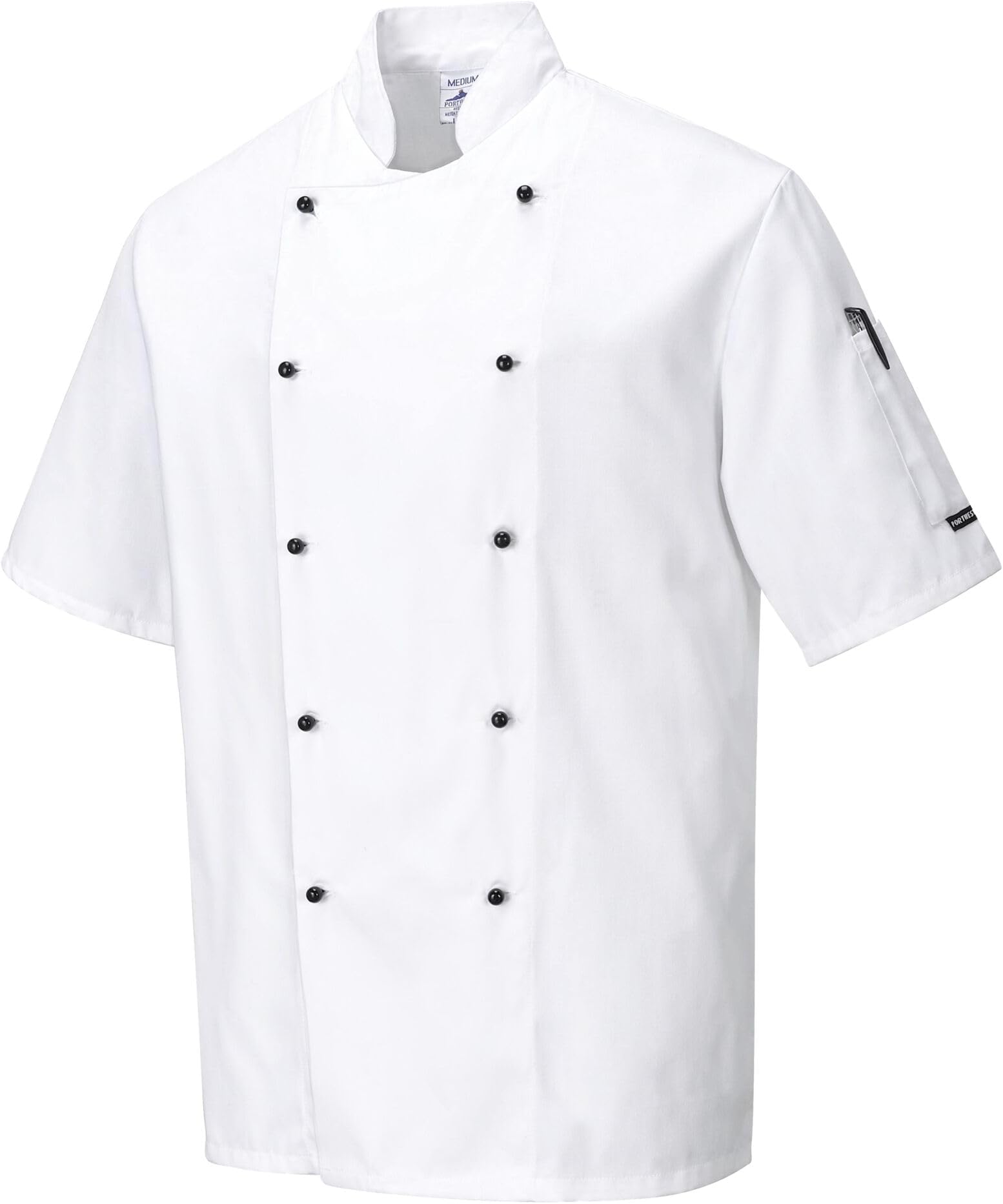 C734 Chef Jacket Protective Safety Short Sleeve Coat Stain Resistant Durable Workwear Unisex Professional Modern Chesfswear