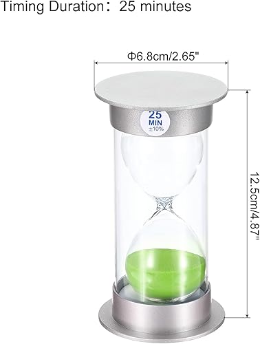 Miniatura 2 de PATIKIL Temporizador de arena de 25 minutos, reloj de arena con cubierta de plástico, vidrio de arena para juegos, cocina, recuerdos de fiesta,