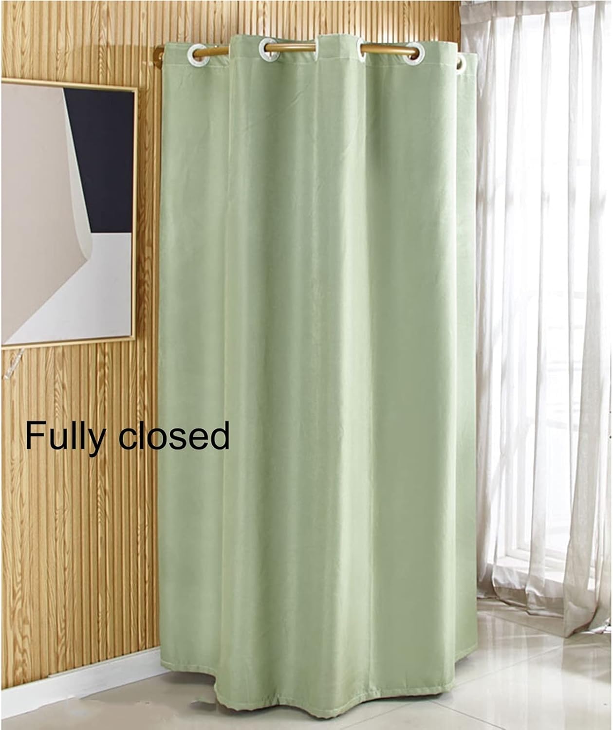 Microfiber Mobile Ring Hook Privacy Screen for Store Shopping Center Office Wall-Mounted Metal Display Frame 8 Colours (Colour: Purple Size: 85 x 85 x 200 cm) (Yellow 85 x 85 x 200 cm)