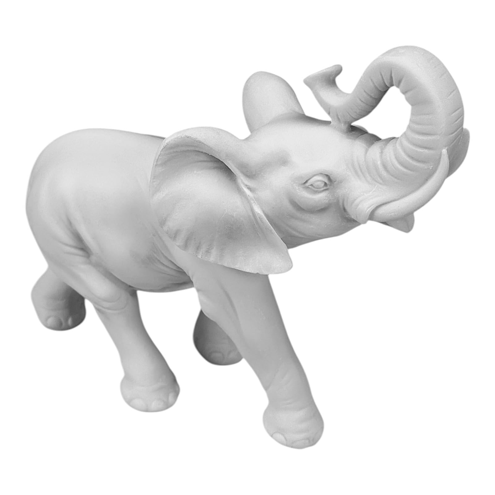 Statue d'éléphant avec coffre – Symbole de richesse, de sagesse et de chance | Figurine en marbre moulé faite à la main | Décoration d'intérieur et ornement Feng Shui (18 cm)