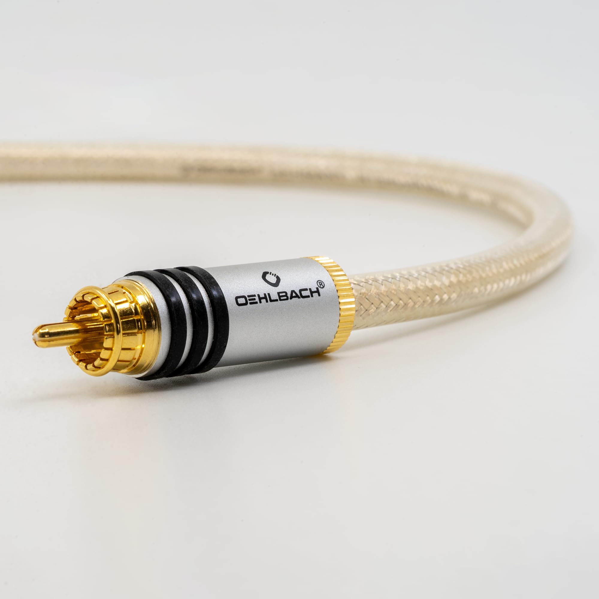 Oehlbach SilverShield Flex - Cable RCA digital de alta calidad SPOFC (75 ohmios, 0,5 m), color plateado transparente
