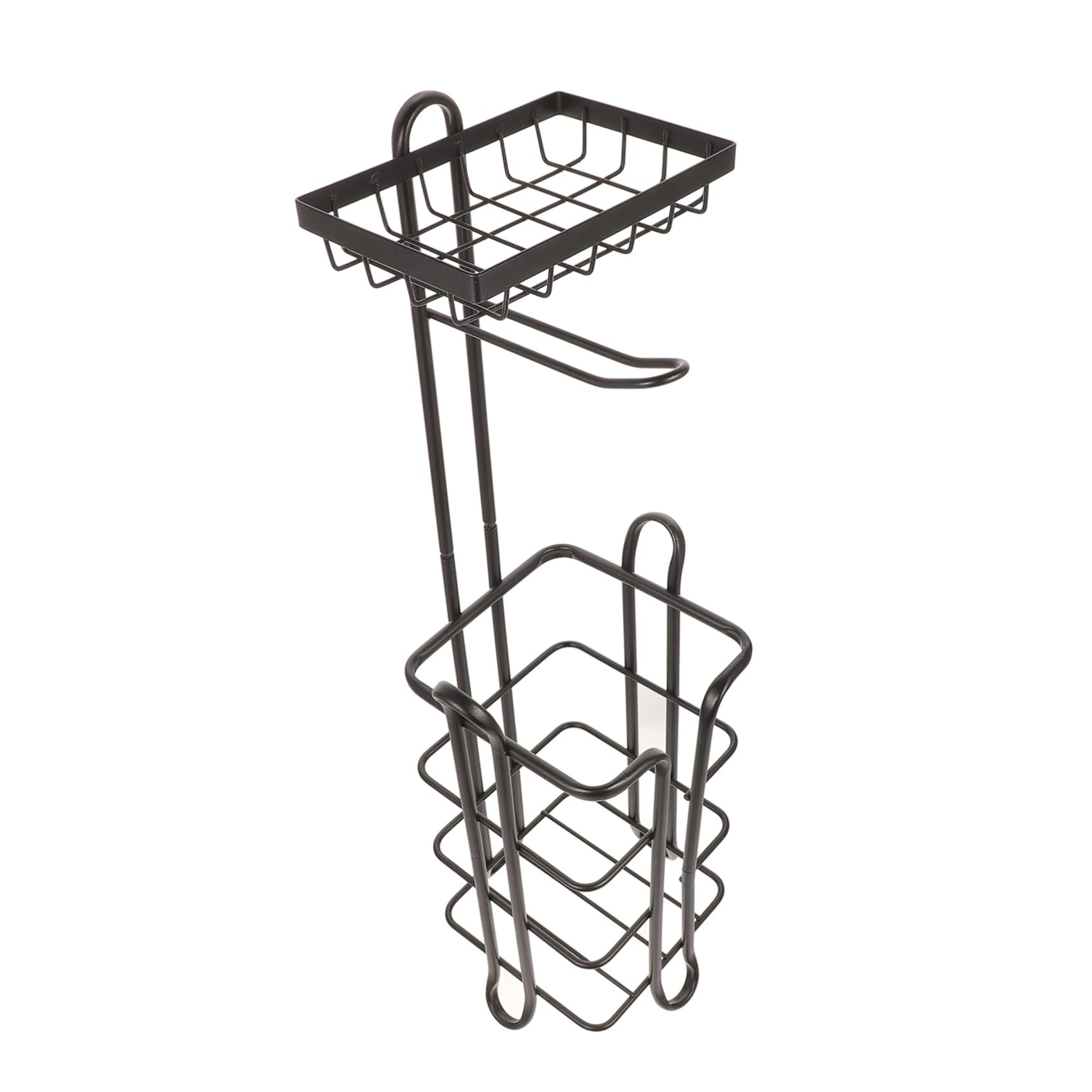 VILLCASE Portarotolo Verticale in Ferro Nero, Struttura a Livelli, Grande Capacità per Casa e Bagno, Resistente All’usura e Stabile