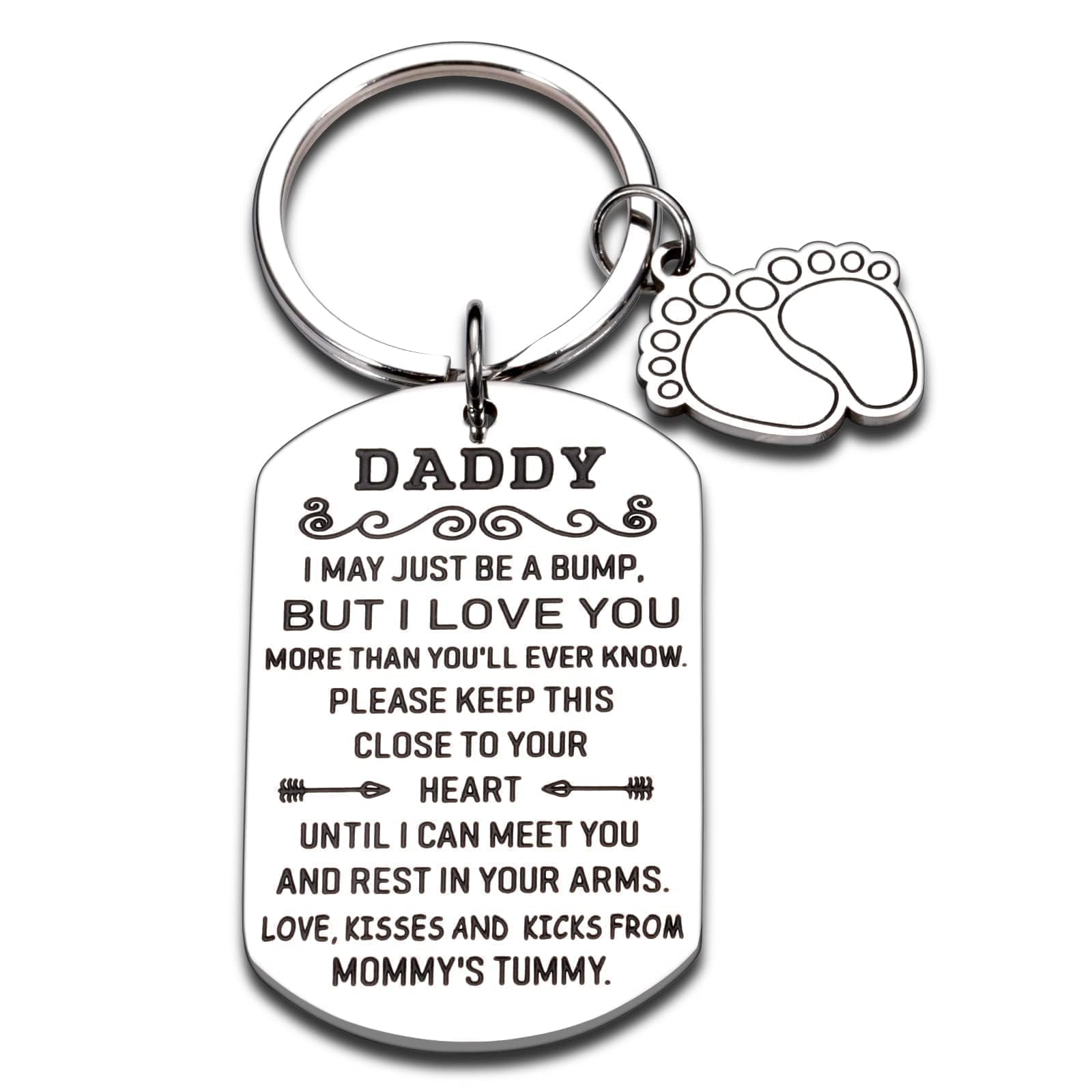 Dad to Be Gifts for 1st Time Dad, New Dad Gifts from Baby, Cute Keychain Valentines Day Gifts for New Dad, First Time Dad Gifts, Baby Shower Announcement Gifts, Pregnancy Gifts for Expecting Dad