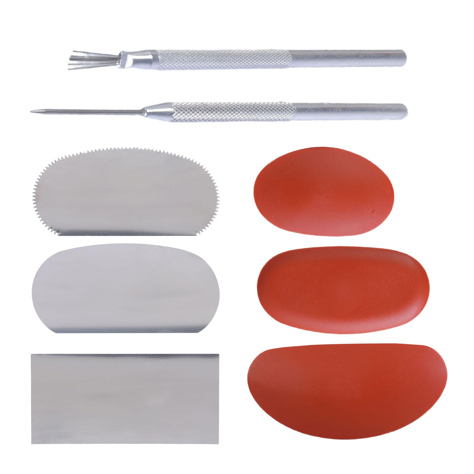 Yhaili 8Piece Sculpture Pottery Shape Scraper Cutter Ceramic Clay Tool Set For Sculpting Modeling With Silicone And Metal Tool Carving