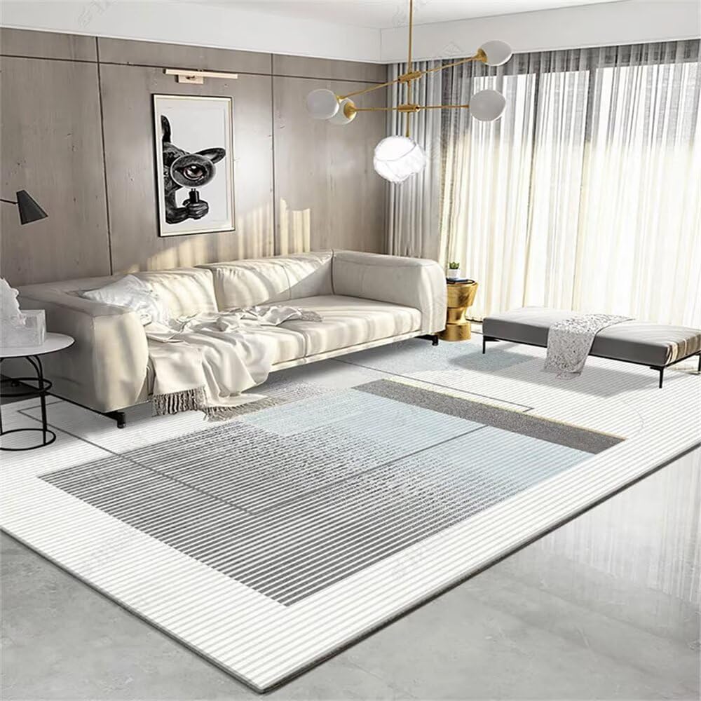 Tapis couloir lavable en machine doux et confortable gris bleu
