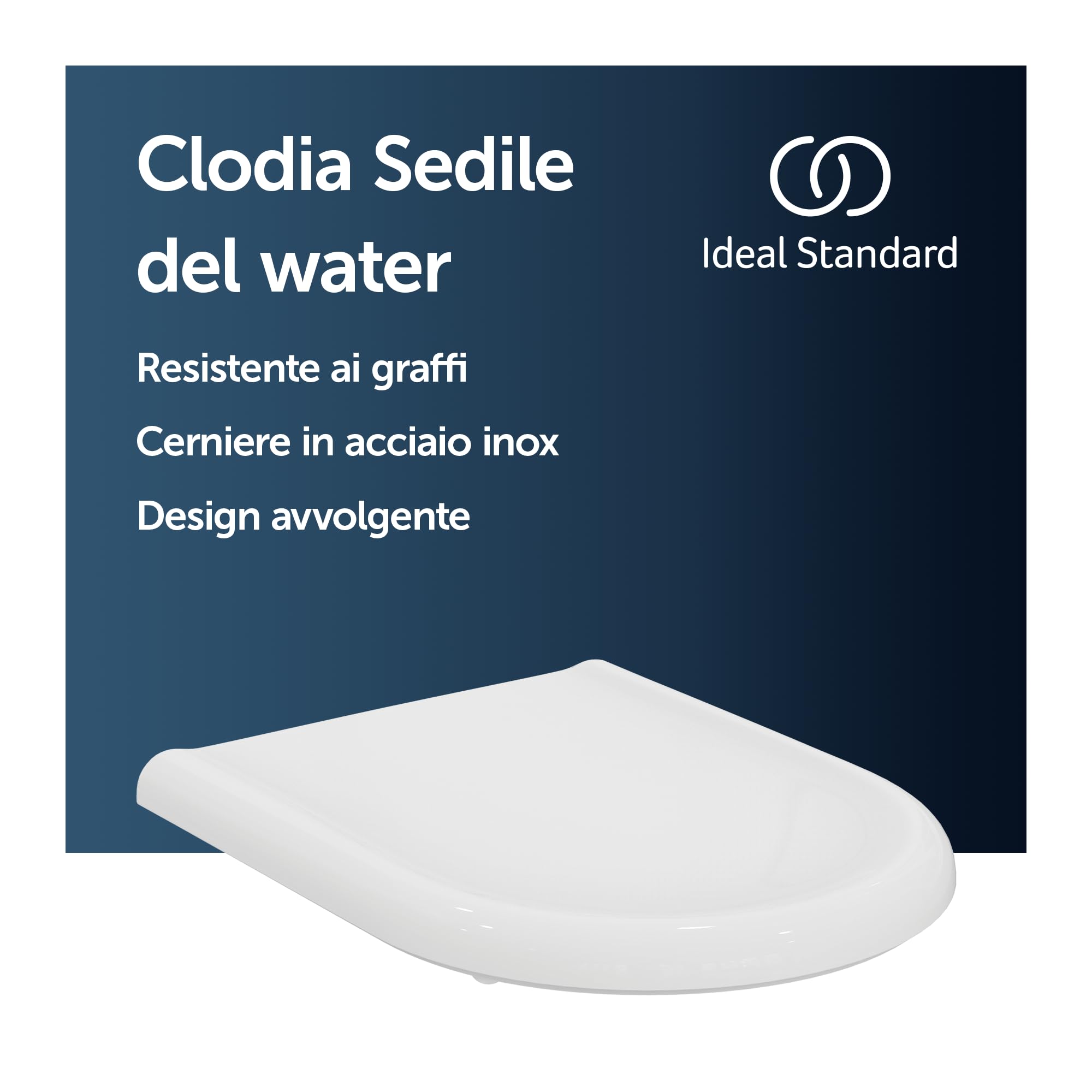 Ideal Standard Clodia sedile per WC avvolgente, rotondo – Bianco