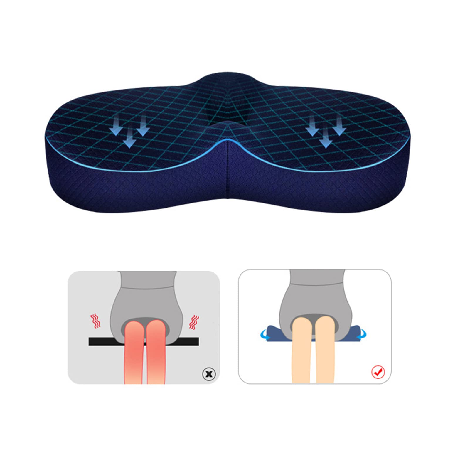 Donut Kussen Aambei Stuitbeen Zitkussen, Memory Foam Ademend Ovaal Hol Orthopedisch Hemmoroid Kussen Kussen voor Kantoor