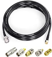Vista 9 de Superbat Cable SMA macho a BNC macho de 6 pulgadas + 5 piezas SMA a BNC adaptador RF cable coaxial kit para aplicaciones de RF/antenas/dispositivos