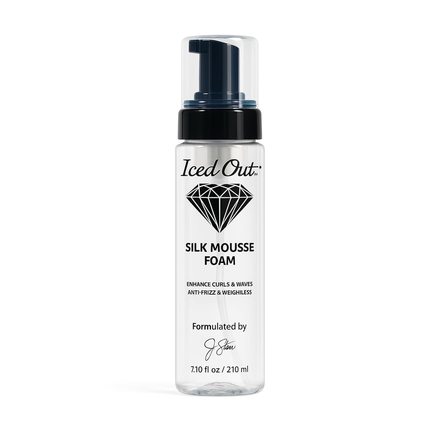 Iced Out Silk Mousse Foam | Volumizing & Curl Enhancing Hair Mousse for Men & Women – Frizz Control, Adds Shine, Long-Lasting Shape & Hold | 7.10 fl oz