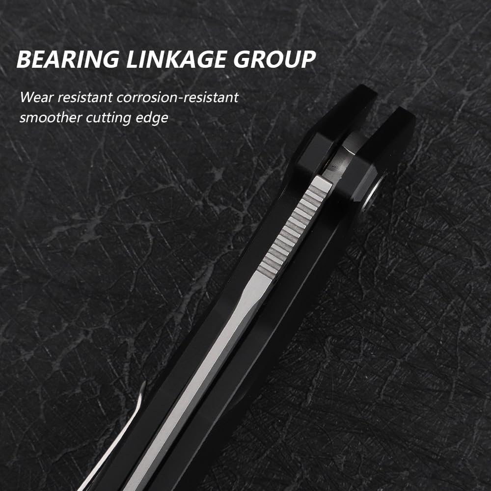 Pocket Knife EDC knife 3.3" VG10 Steel Fixed Blade Pocket Knife for Men&Women,Pocket Knives with Clip for Camping Fishing Outdoor Everyday Carry,Black handle