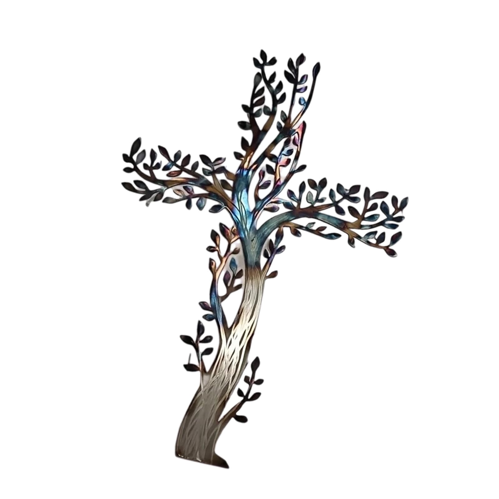 Kaeltsyn Iron Tree Crosses Wall Art Sculpture Traditional Hanging Crucifix Decoration for Spiritual Space Home Religious Gifting Tree Crosses Decors