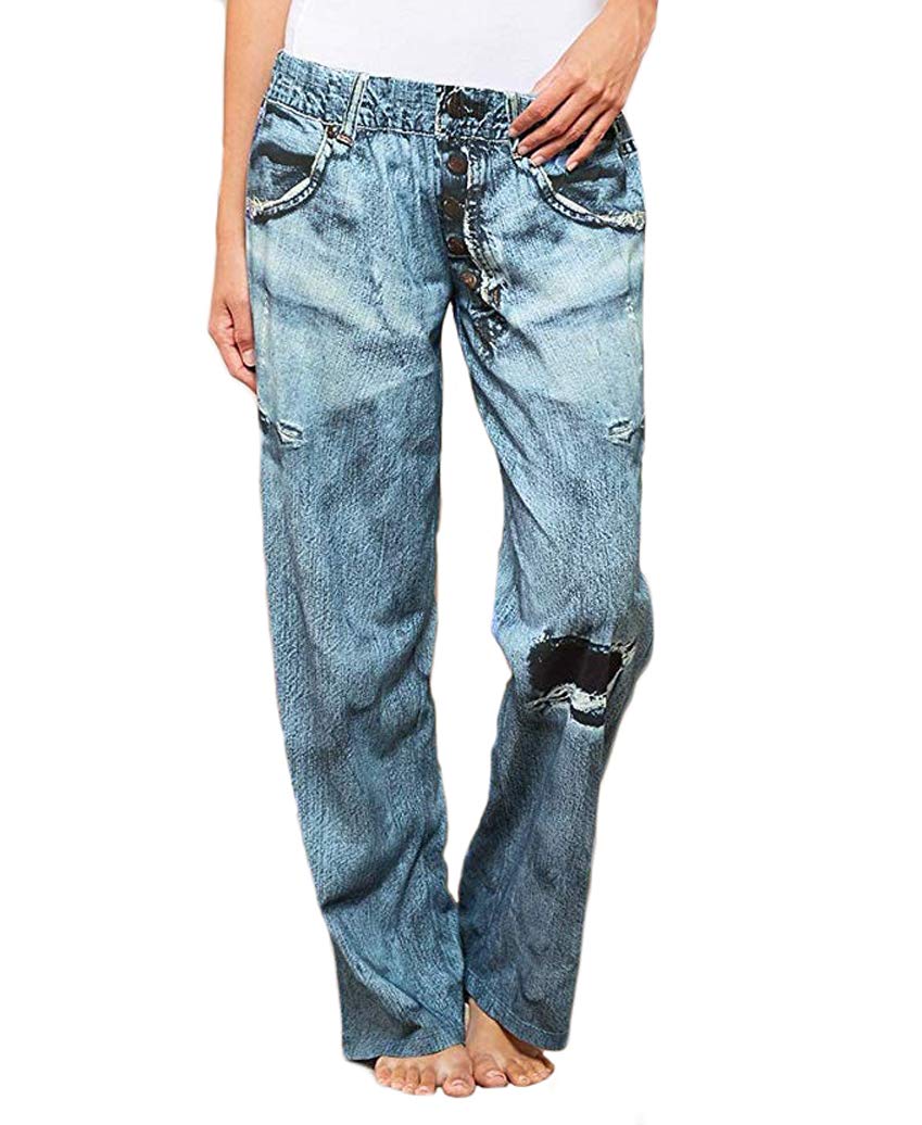Faux Denim Jeans Pajama Lounge Pant 