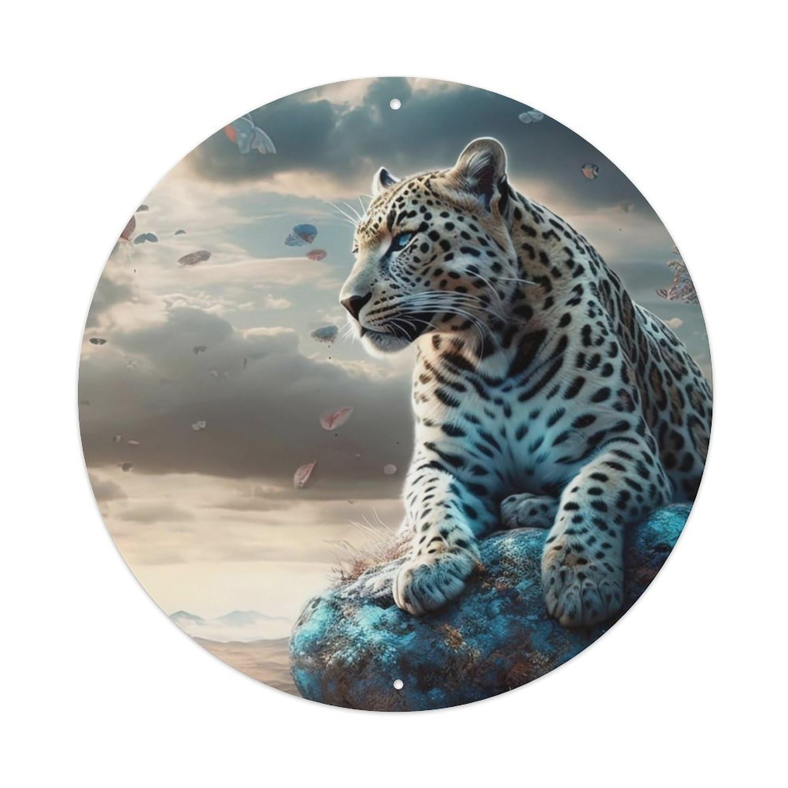Animal Artwork Persian Leopard Vintage Metal Tin Sign Plaque Wall Decor for Cafe, Club Bar, Office, Garden Metal Poster 8x8Inch