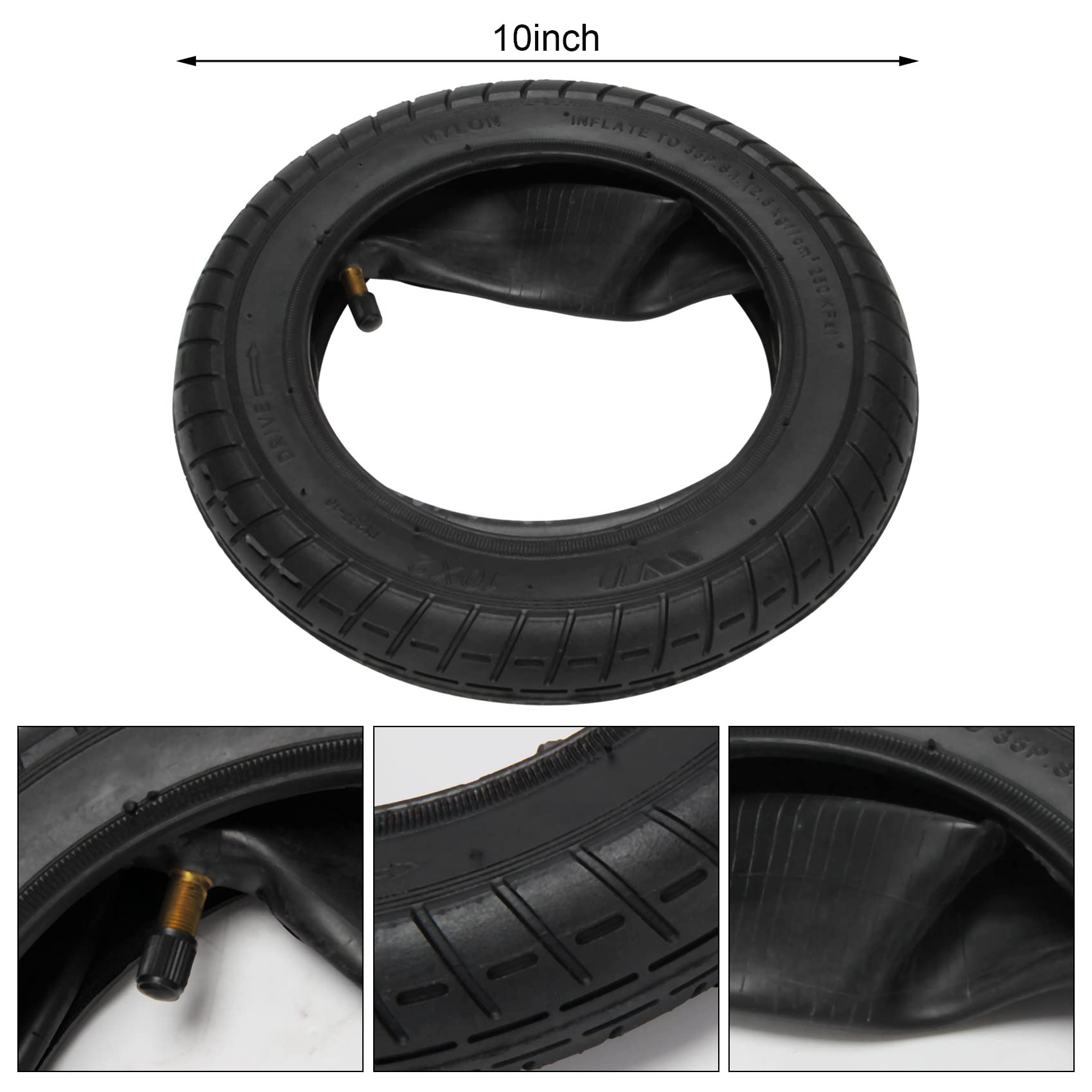 Pneumatici per scooter elettrico da 10 pollici, 10 x 2 – 6,1 per/Camera d'aria