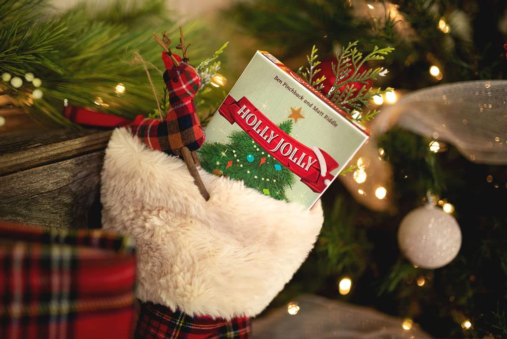 Holly Jolly, Christmas Themed Family Card Game, Collect Presents Ornaments & Stockings - 25th Century Games