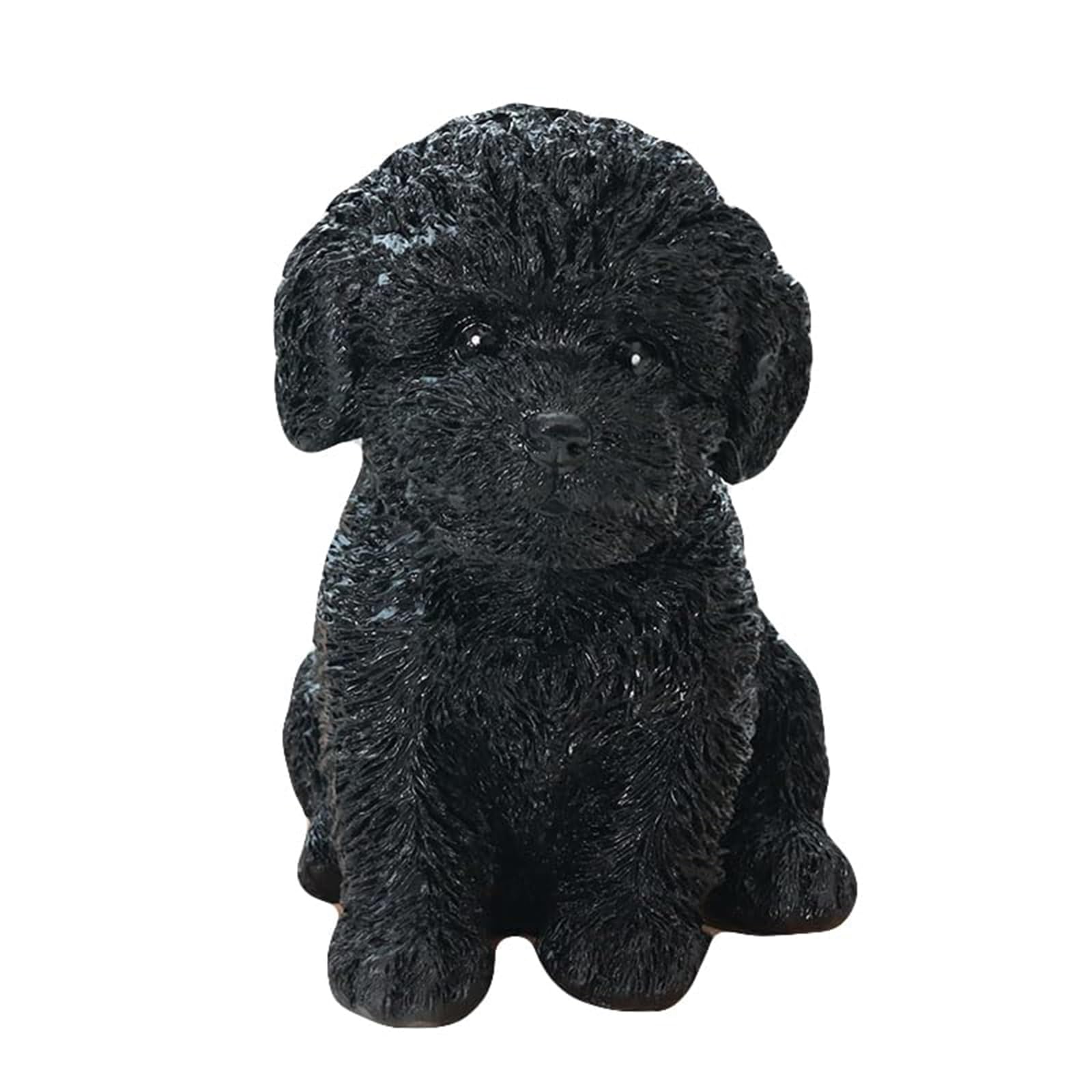 YXCQHZM Dog Statue for Outdoor - Simulation Cute Bichon Frise Sculpture - Modern Teddy Dog Figurine Garden Home Crafts Desk Decor (13.8cm,C)