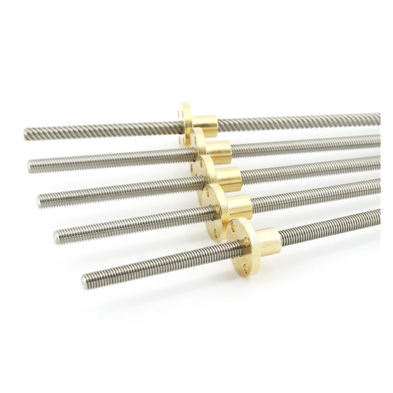 5 sztuk śruby ze stali nierdzewnej 304 T8, długość 540 mm, trzpień trapezowy, 1 z miedzianą nakrętką (pitch 2 mm lead 10 mm)