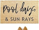Door Mat Indoor Front Pool Days & Sun Rays Doormat Family We...